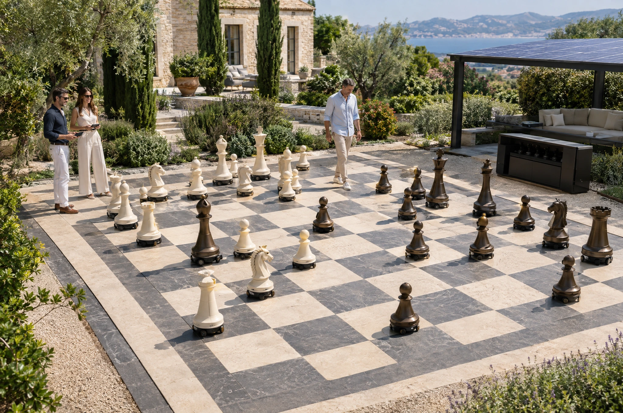 The Garden Court chess robot concept playing with an adult collector in a private residence