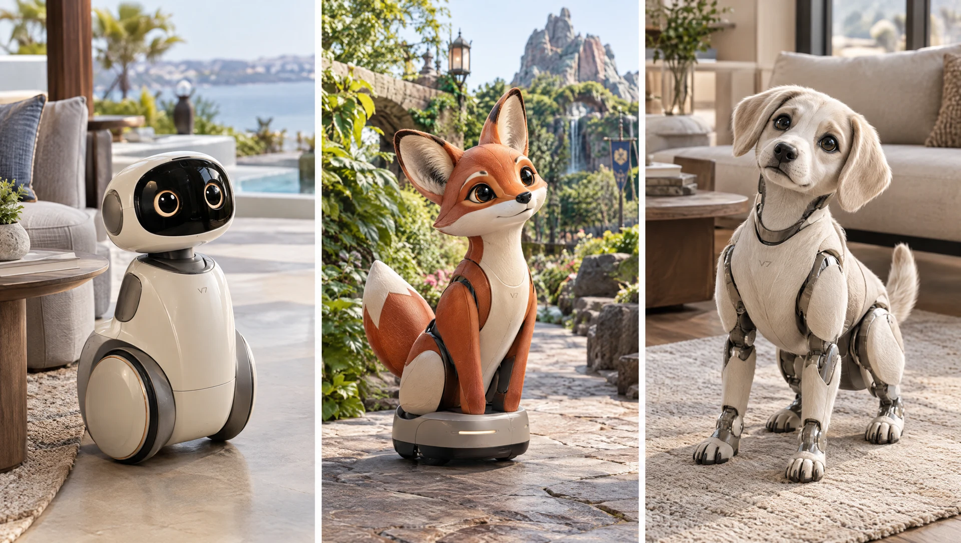 Family spaces and robotic pets concept board